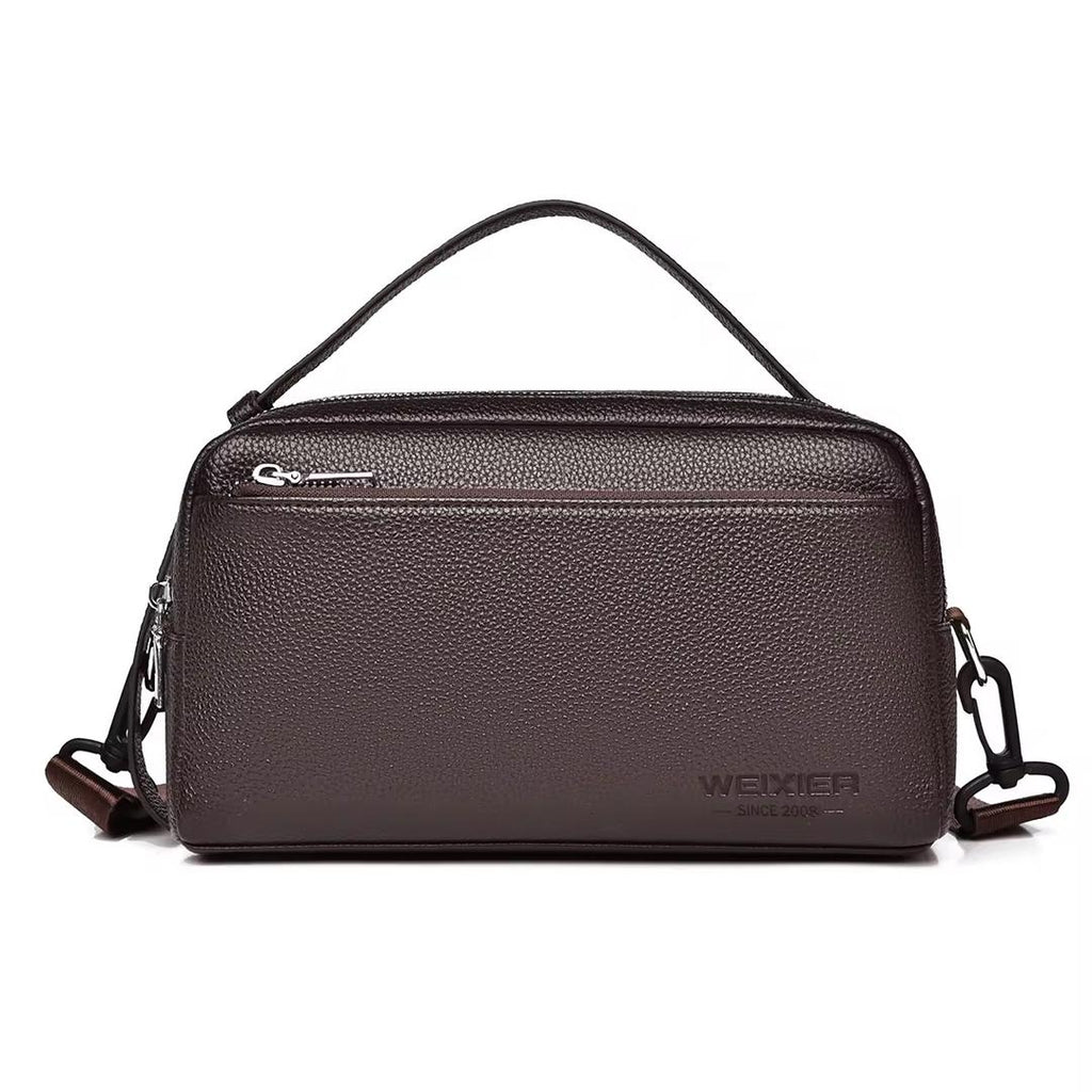 Men's Vintage Shoulder Bag | Small Leather Crossbody Hand Bag for Travel & Work
