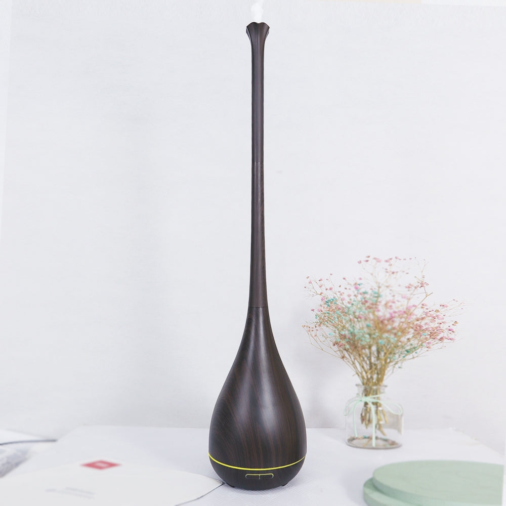 Long Nozzle Essential Oil Diffuser – 500ml Wood Grain Aroma Humidifier with Long Nozzle & Negative Ion Technology