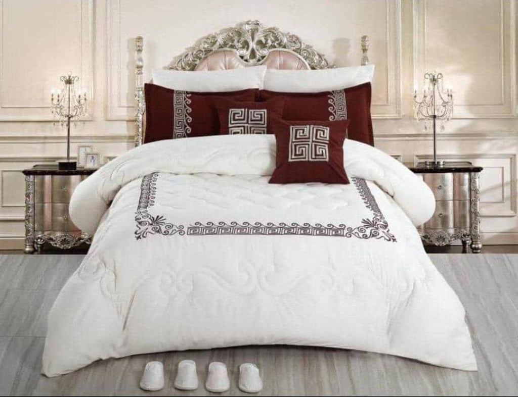 Lyrac Jack 12-Piece Cotton Comforter Set - 6x6 Duvet Cover & 13-Piece Bedding Ensemble with Bedspread & Slippers