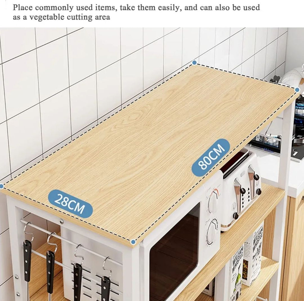 4-Tier Kitchen Storage Rack – Microwave Stand, Strong Metal Frame, Space-Saving Organizer