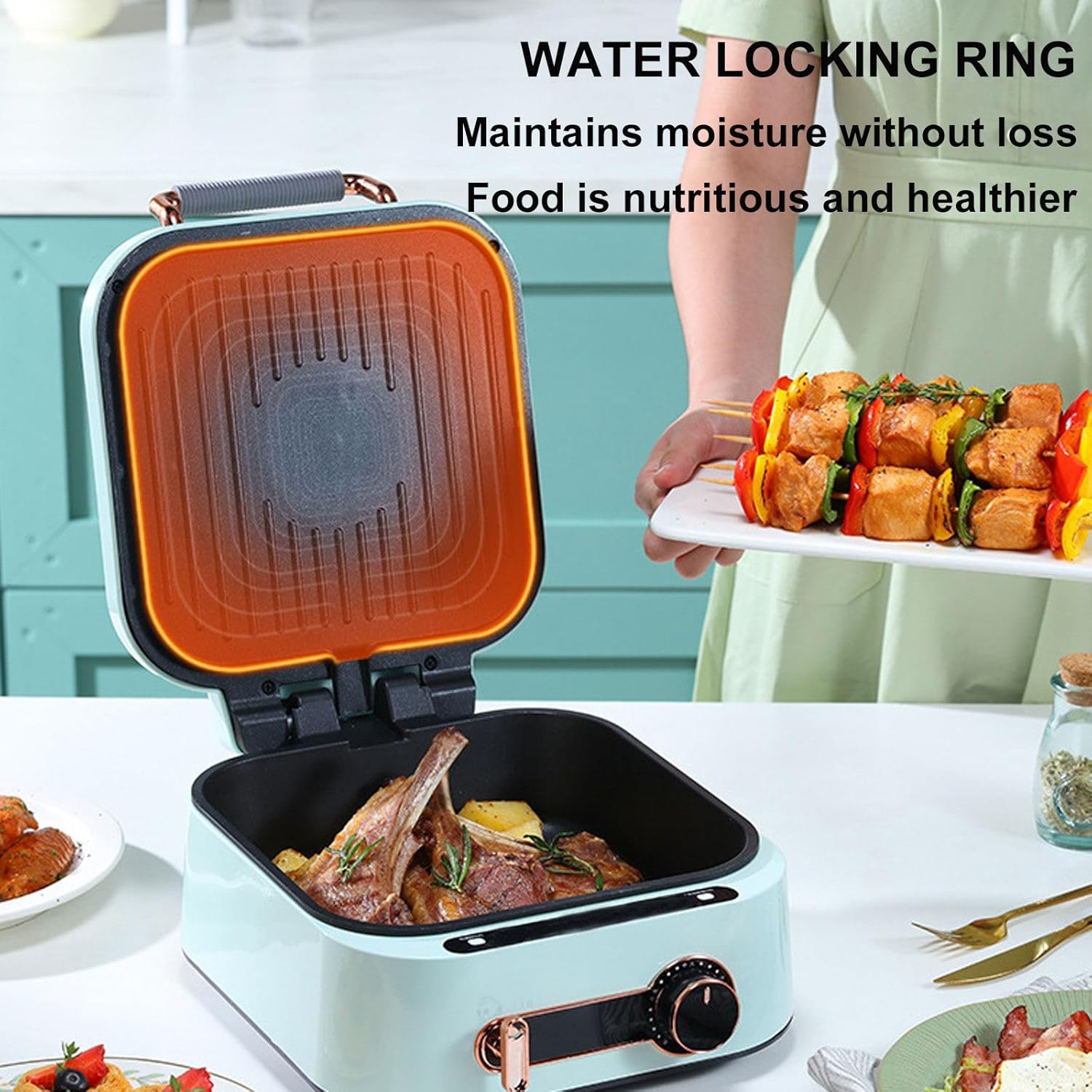 2-in-1 Electric Grill & Hot Pot – Grill, Fry, Steam & Simmer in One