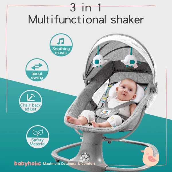 Mastela 3-in-1 Deluxe Multi-Functional Bassinet & Swing | Rocker, Sleeper & Bassinet with Mosquito Net, Music & Reclining Positions