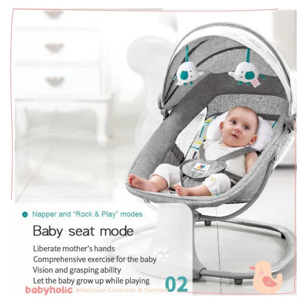 Mastela 3-in-1 Deluxe Multi-Functional Bassinet & Swing | Rocker, Sleeper & Bassinet with Mosquito Net, Music & Reclining Positions