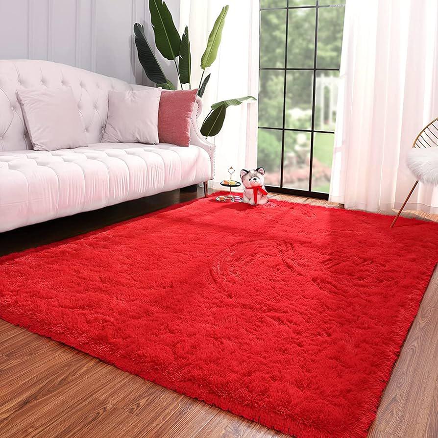 Medium Fluffy Super Thick Washable Silk Plush Carpet (1.5x2m) - Non-Slip Bedroom & Living Room Floor Mat with Stitching Design