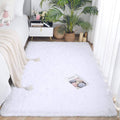 Soft Fluffy Modern Fuzzy Abstract Area Rug - Tie Dye Orange Plush Rectangle Shaggy Carpet (1.5x2)m