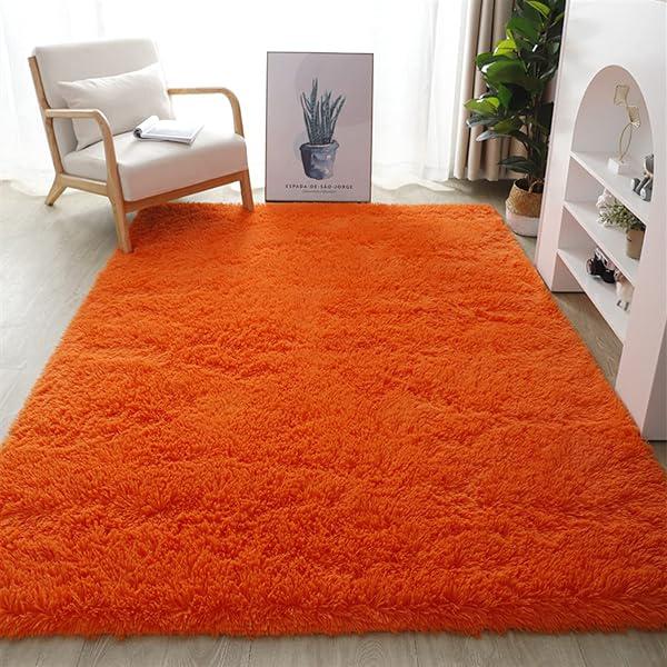 Medium Fluffy Super Thick Washable Silk Plush Carpet (1.5x2m) - Non-Slip Bedroom & Living Room Floor Mat with Stitching Design