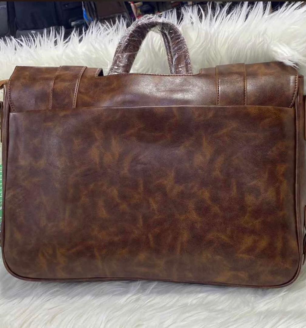 Men's Leather Briefcase | Montblanc Style with Buckle Closures