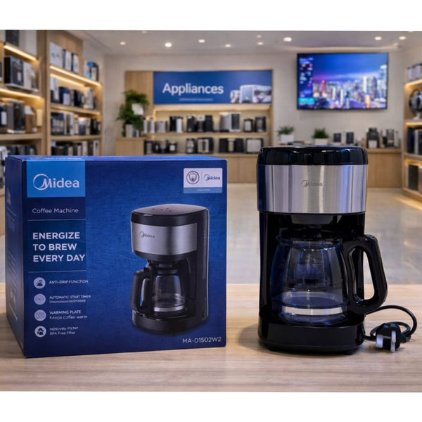 Midea 1.5L Drip Coffee Maker MA-D1502W2 – 12 Cups, Anti-Drip, Keep Warm