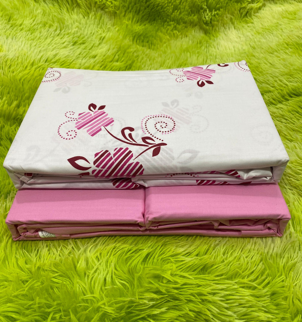 Mix & Match 100% Cotton Bedsheet Set - 2 Bedsheets & 4 Pillowcases, Multicolour Cozy Warm Bedding