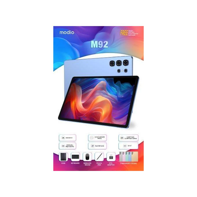 Modio M92 5G Tablet | 11" 16GB RAM 1TB Storage Android 13 10000mAh Battery