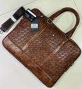 Montblanc Style Business Bag | Brown Faux Leather Laptop Document Bag
