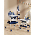 6-in-1 Foldable Baby Dining Chair with Wheels | Multi-Position Adjustable (Sit & Lie) Kids Feeding Chair & Table | Portable High Chair