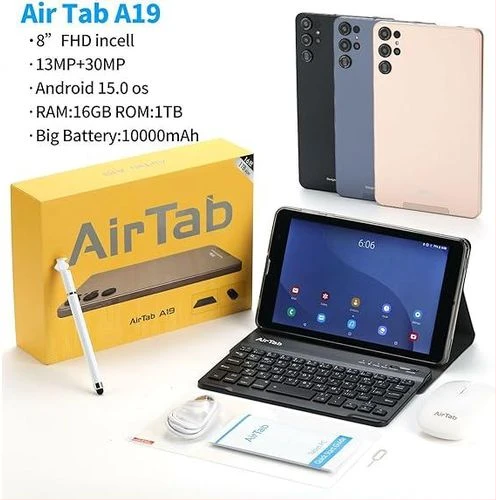 Air Tab A19 Tablet | 8" FHD Display, 16GB RAM 1TB ROM, 5G & Android 15