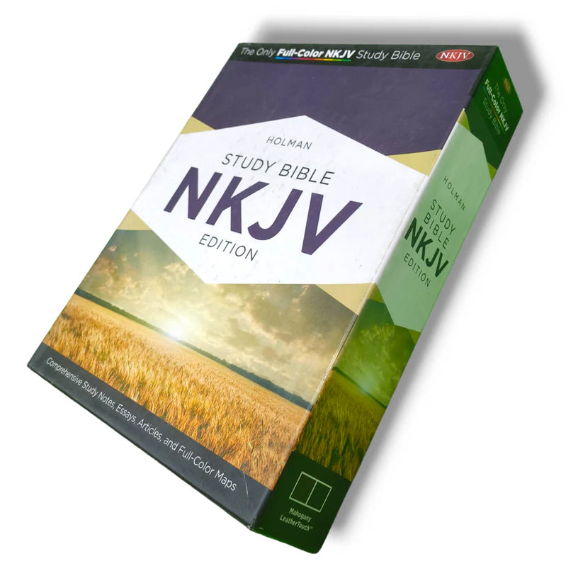 NKJV Holman Study Bible | Mahogany Leather Touch Edition with Thumb Indexing
