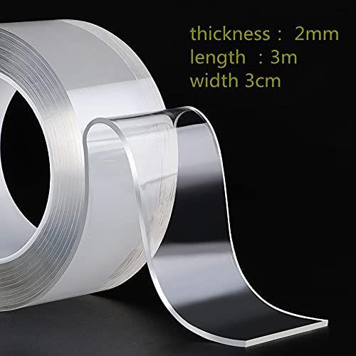 Nano Self Adhesive Tape – Heavy Duty Double-Sided Tape, Washable & Reusable, Strong Adhesion, No Marks, Multi-Purpose Sticky Pads for Walls, Tiles, Glass, Plastic (Small Size) - LIFE STORES UGANDA