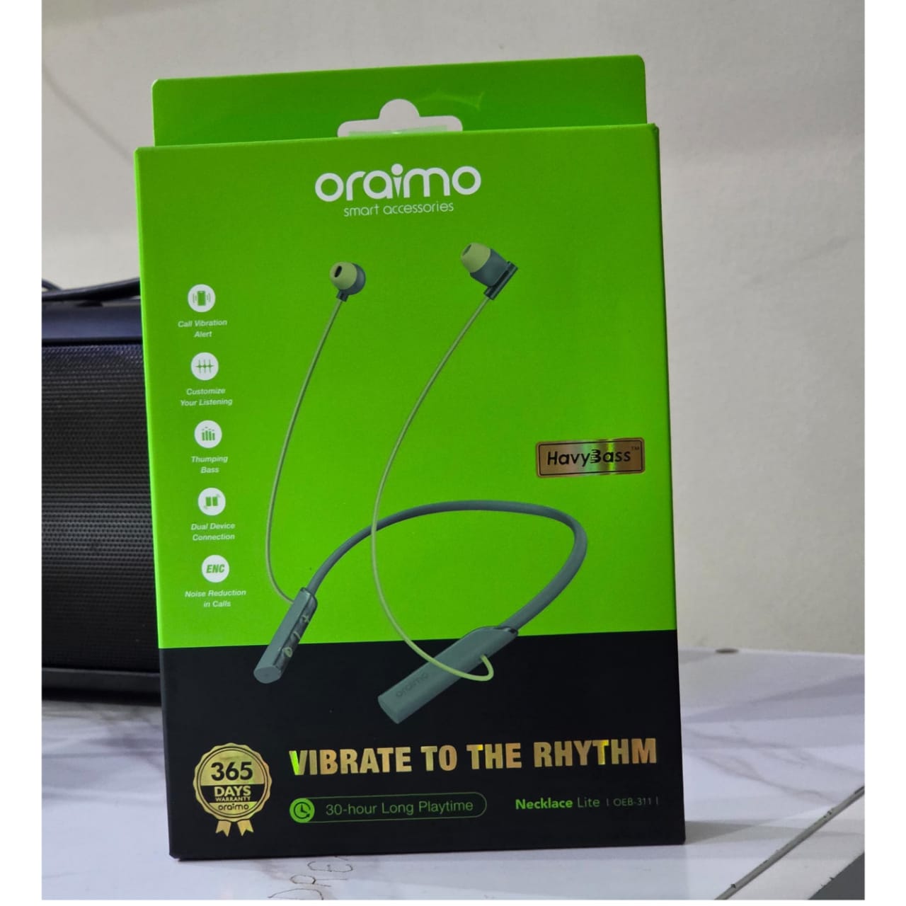 Oraimo Necklace Lite OEB-311 Neckband Wireless Earphones Bluetooth 5.3, 30H Playtime, ENC, Deep Bass, Magnetic Earbuds