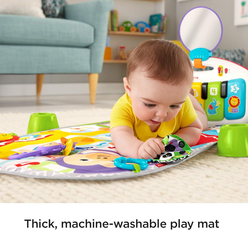 Fisher-Price Kick and Play Piano Gym | Newborn Baby Activity Gym & Play Mat with Light-Up Keyboard, Smart Stages | 4 Ways to Play from Birth