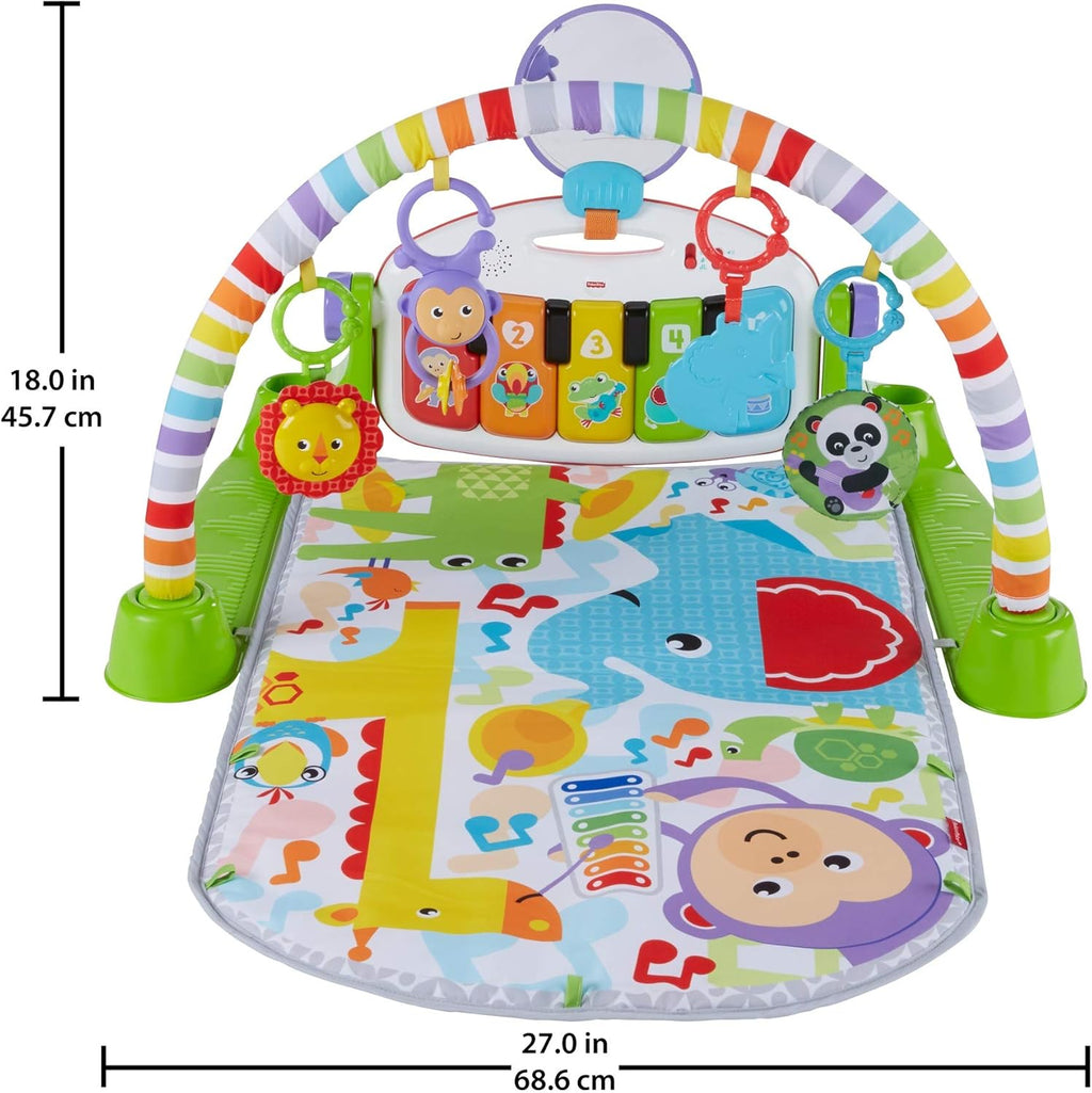 Fisher-Price Kick and Play Piano Gym | Newborn Baby Activity Gym & Play Mat with Light-Up Keyboard, Smart Stages | 4 Ways to Play from Birth