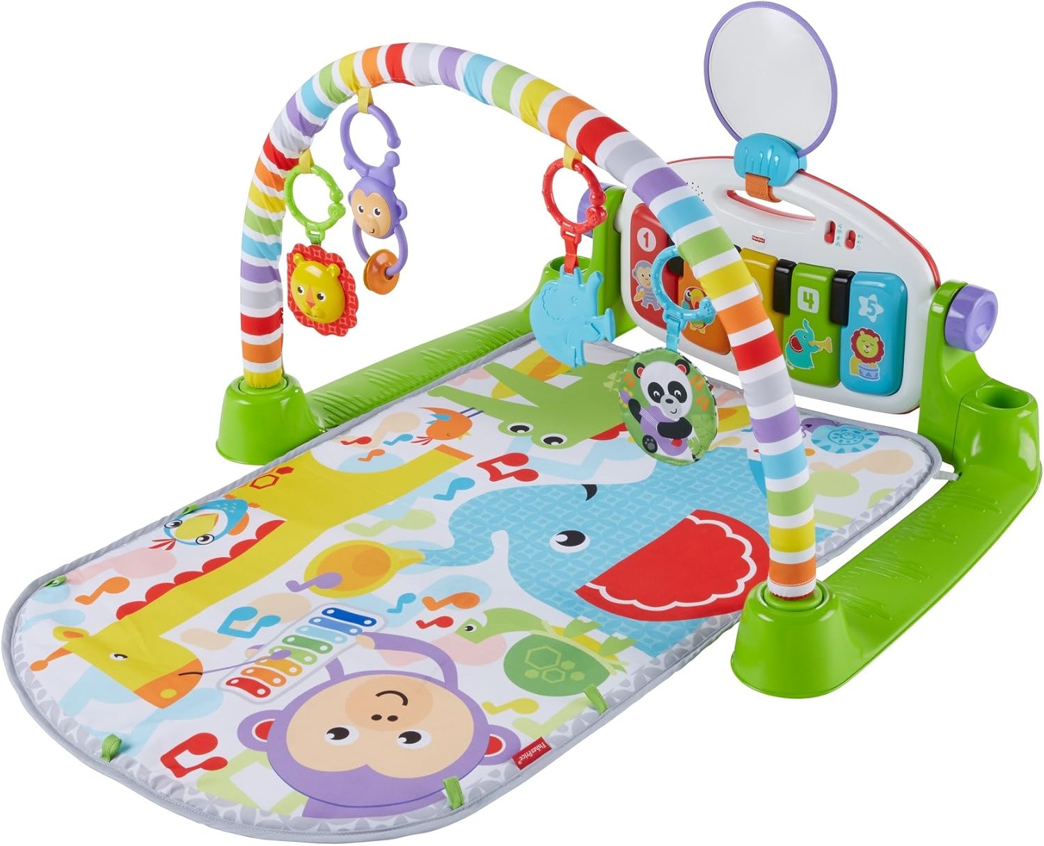 Fisher-Price Kick and Play Piano Gym | Newborn Baby Activity Gym & Play Mat with Light-Up Keyboard, Smart Stages | 4 Ways to Play from Birth