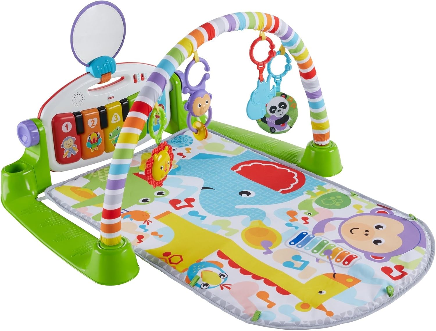 Fisher-Price Kick and Play Piano Gym | Newborn Baby Activity Gym & Play Mat with Light-Up Keyboard, Smart Stages | 4 Ways to Play from Birth