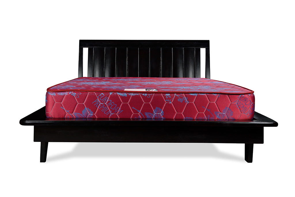 Orthopedic Mattress Maroon Blue Flowers - 5x6ft 6-Inch with Rebonded Foam & High Density Layer, Quilted Pressure Relief