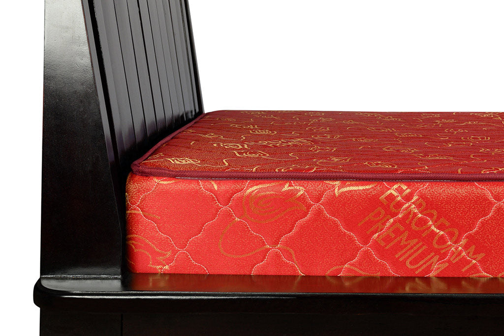 Orthopedic Mattress Maroon Flower - 6x6ft 6-Inch with Rebonded Foam & High Density Layer, Quilted Pressure Relief
