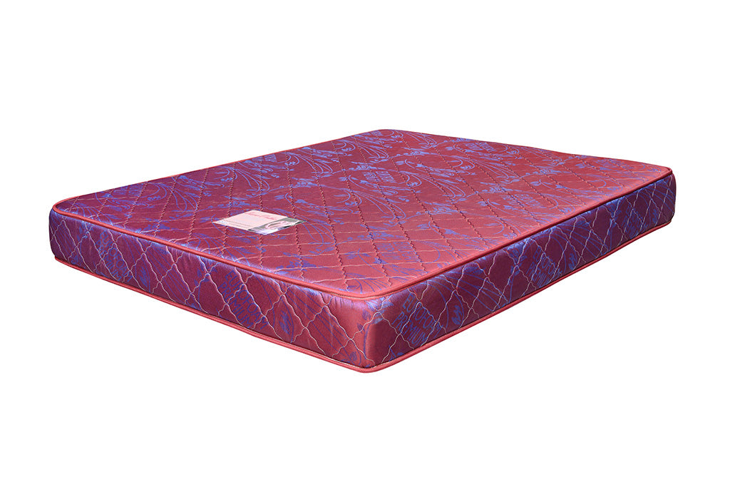 Orthopedic Mattress Purple with Blue Flower - 6x6ft 6-Inch with Rebonded Foam & High Density Layer, Quilted Pressure Relief