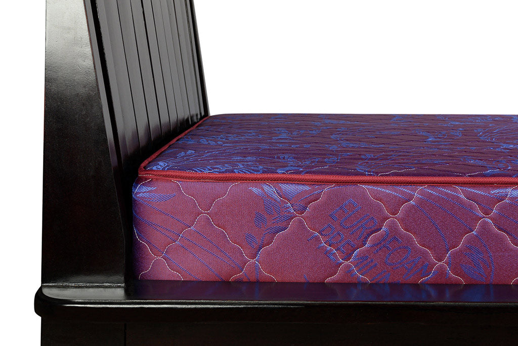 Orthopedic Mattress Purple with Blue Flower - 6x6ft 6-Inch with Rebonded Foam & High Density Layer, Quilted Pressure Relief