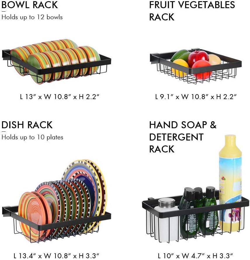 Over Sink Dish Drying Rack – Stainless Steel Kitchen Organizer, Utensil Holder, Space Saver