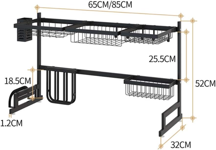 Over Sink Dish Drying Rack – Stainless Steel Kitchen Organizer, Utensil Holder, Space Saver