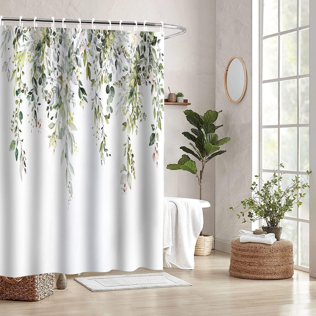 PEVA Shower Curtain 71x71 Inches - Non-Toxic Waterproof & Mildew-Resistant Bathroom Curtain with 12 Hooks