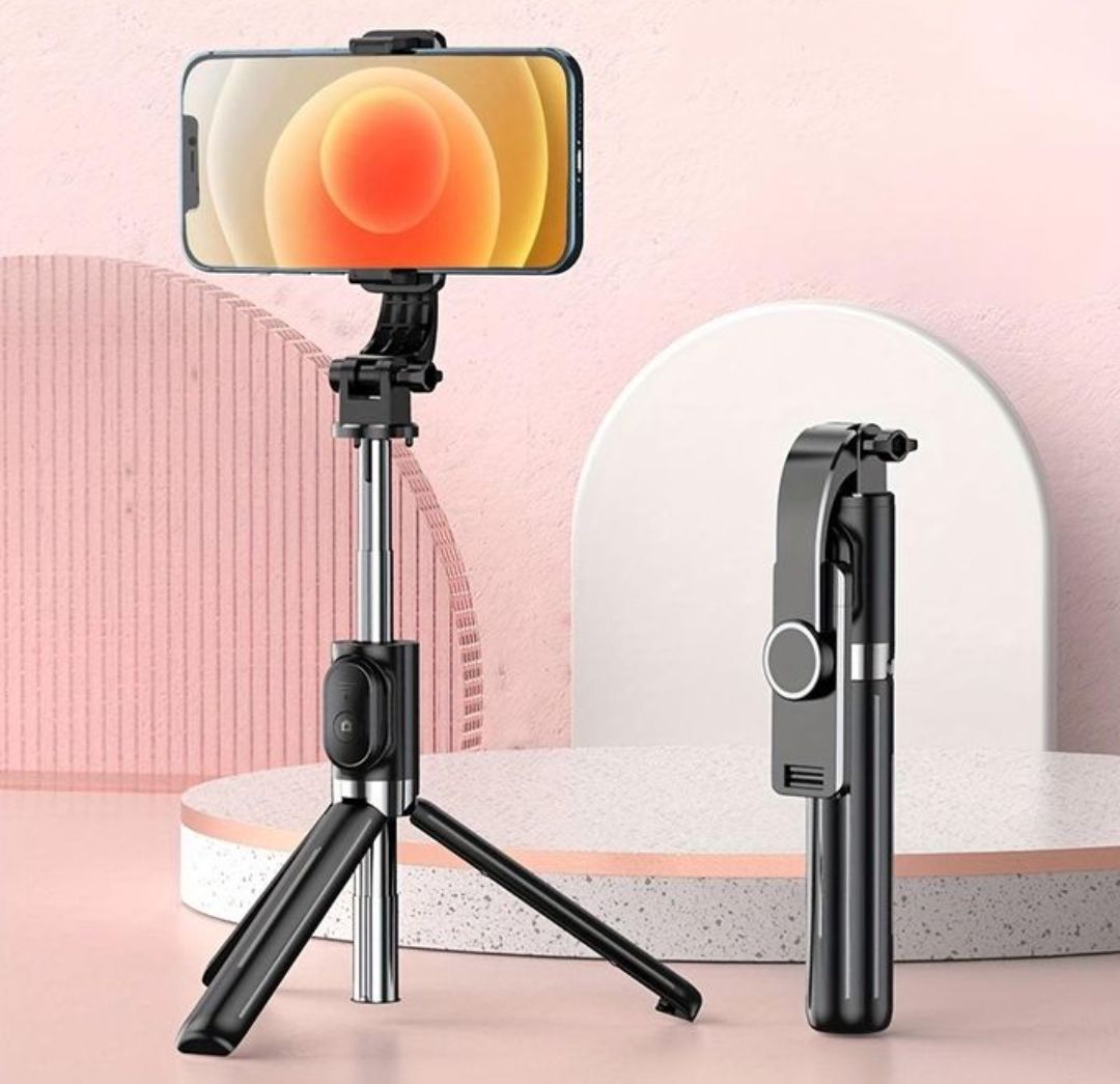 Portable Selfie Stick Tripod – Detachable Bluetooth Remote, Adjustable Holder for iPhone & Android