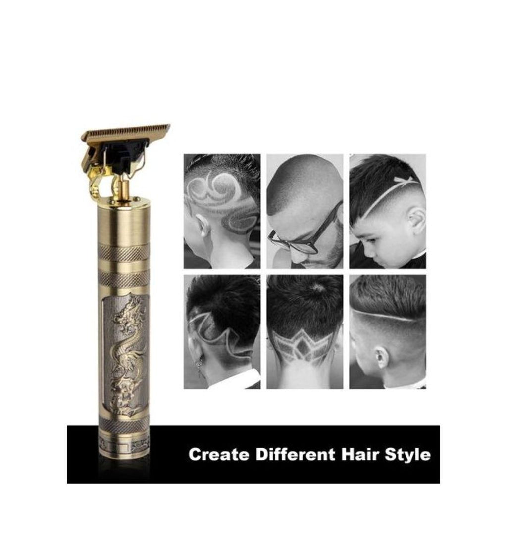 Professional Hair Clipper – Powerful Motor, Waterproof, 4 Guide Combs, Antiskid Grip, Retro Design