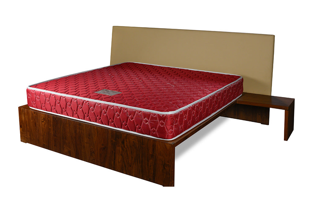 Pearl Budget Maroon Mattress - 4x6ft 8-Inch Bonnel Spring with Foam Encasement & Single Layer Quilting