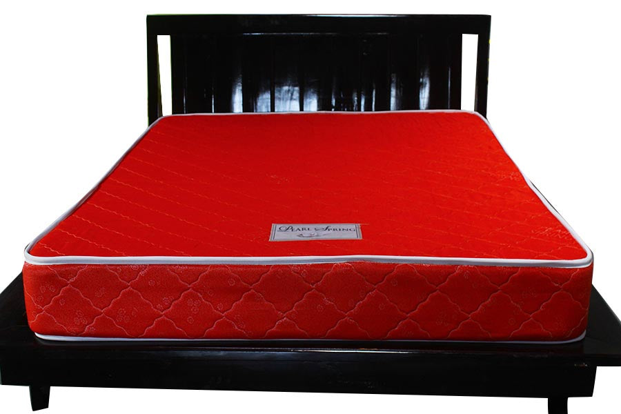 Pearl Budget Maroon Mattress - 5x6ft 8-Inch Bonnel Spring with Foam Encasement & Single Layer Quilting, 153x188cm