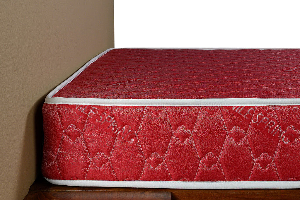 Pearl Budget Maroon Mattress - 4x6ft 8-Inch Bonnel Spring with Foam Encasement & Single Layer Quilting