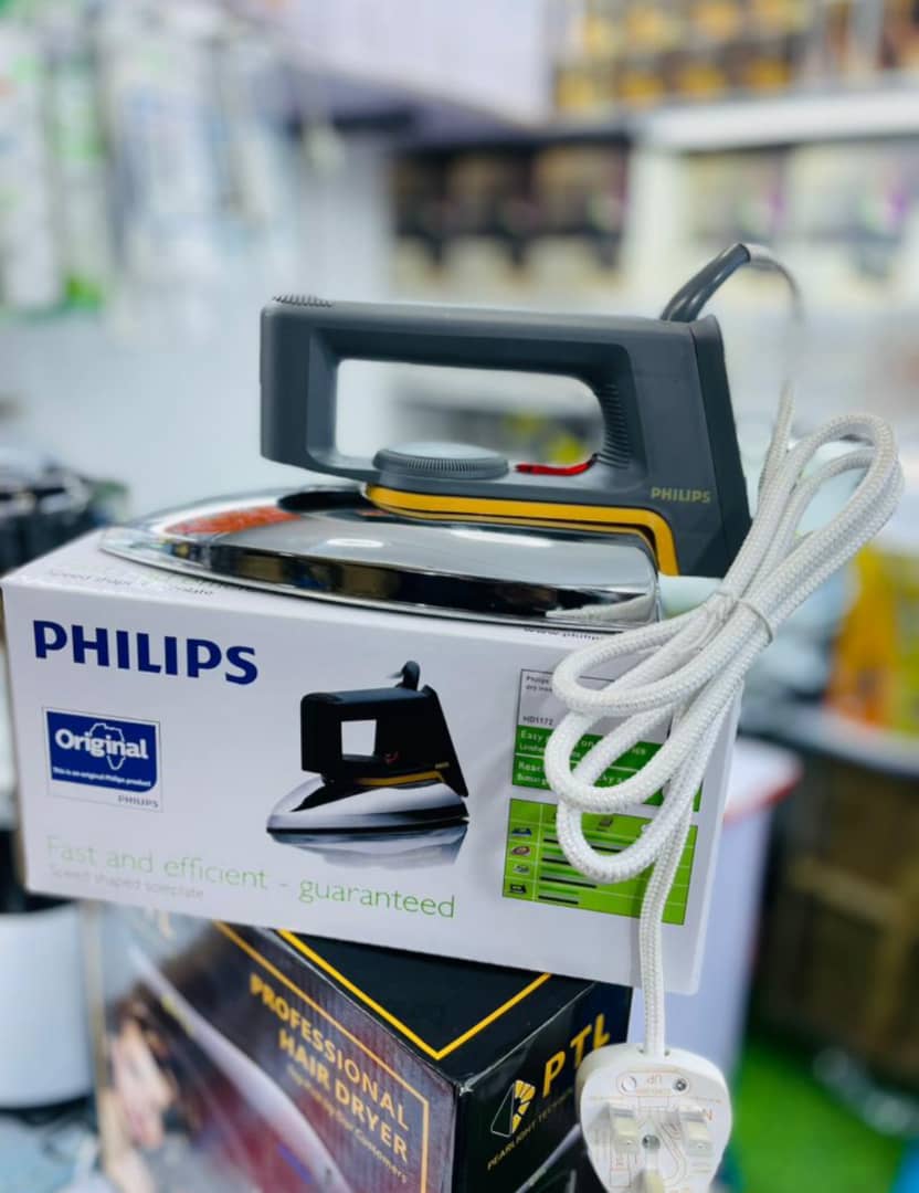 Phillips HD1172 Flat Dry Iron – Silver, Grey
