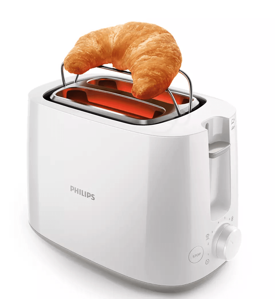 Philips HD2581 2-Slice Toaster | 830W, 8 Browning Levels, Reheat & Defrost Functions - LIFE STORES UGANDA