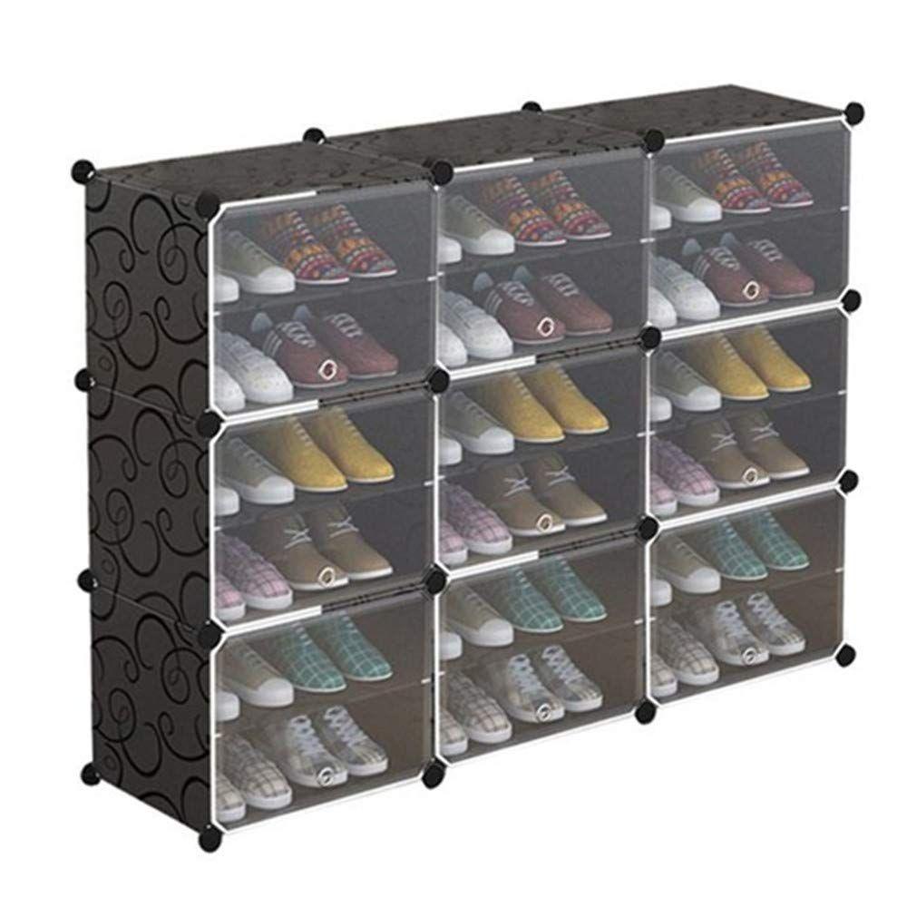 Plastic Shoe Rack with Doors for 24-Pair Shoes, 6-Tier, Black – Multi-Use Organizer - LIFE STORES UGANDA