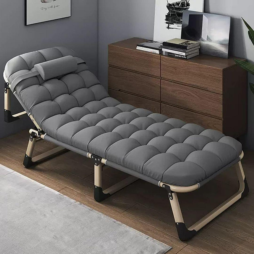 Portable Fold-Up Bed with 4-Speed Adjustable Backrest – 220lbs Weight Capacity, Perfect for Travel & Naps - LIFE STORES UGANDA