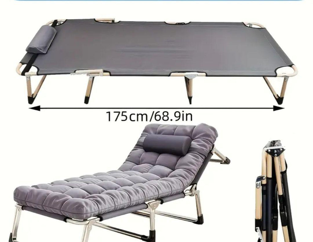 Portable Fold-Up Bed with 4-Speed Adjustable Backrest – 220lbs Weight Capacity, Perfect for Travel & Naps - LIFE STORES UGANDA