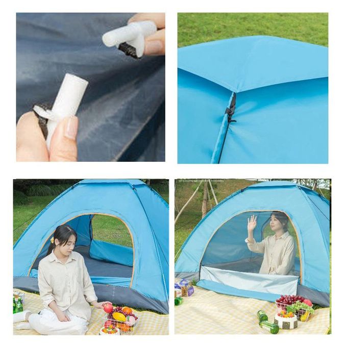 Portable Family Camping Tent – 1-4 Person, Waterproof PU3000 Coating, Automatic Opening, Lightweight 1.2kg for Camping, Beach & Travel – Green