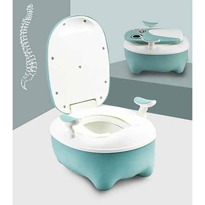 Baby Travel Potty Seat for Boys & Girls | Plastic Toilet Trainer with Step Stool Ladder | Portable Kids Training Toilet (Blue, Green, Pink)