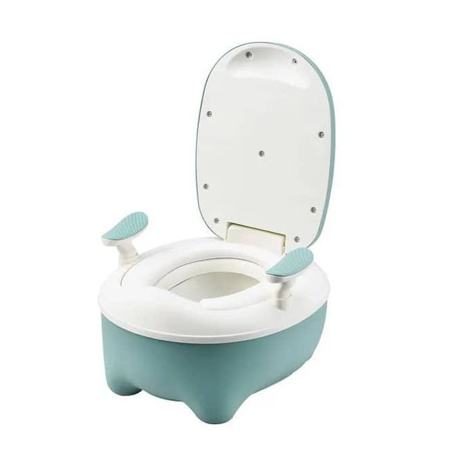 Baby Travel Potty Seat for Boys & Girls | Plastic Toilet Trainer with Step Stool Ladder | Portable Kids Training Toilet (Blue, Green, Pink)