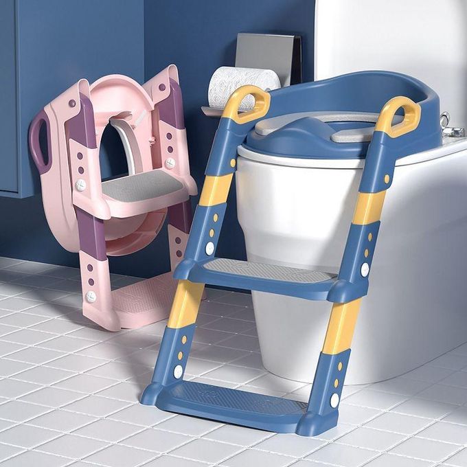 Baby Potty Training Set with Adjustable Step Stool Ladder & Handles | Portable Travel Toilet Seat for Kids | Non-Slip Safety Design