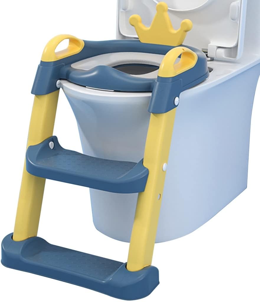 Baby Potty Training Set with Adjustable Step Stool Ladder & Handles | Portable Travel Toilet Seat for Kids | Non-Slip Safety Design