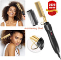 Gold Plated Heated Styling Comb | Electric Hot Comb for Natural Hair & Wigs