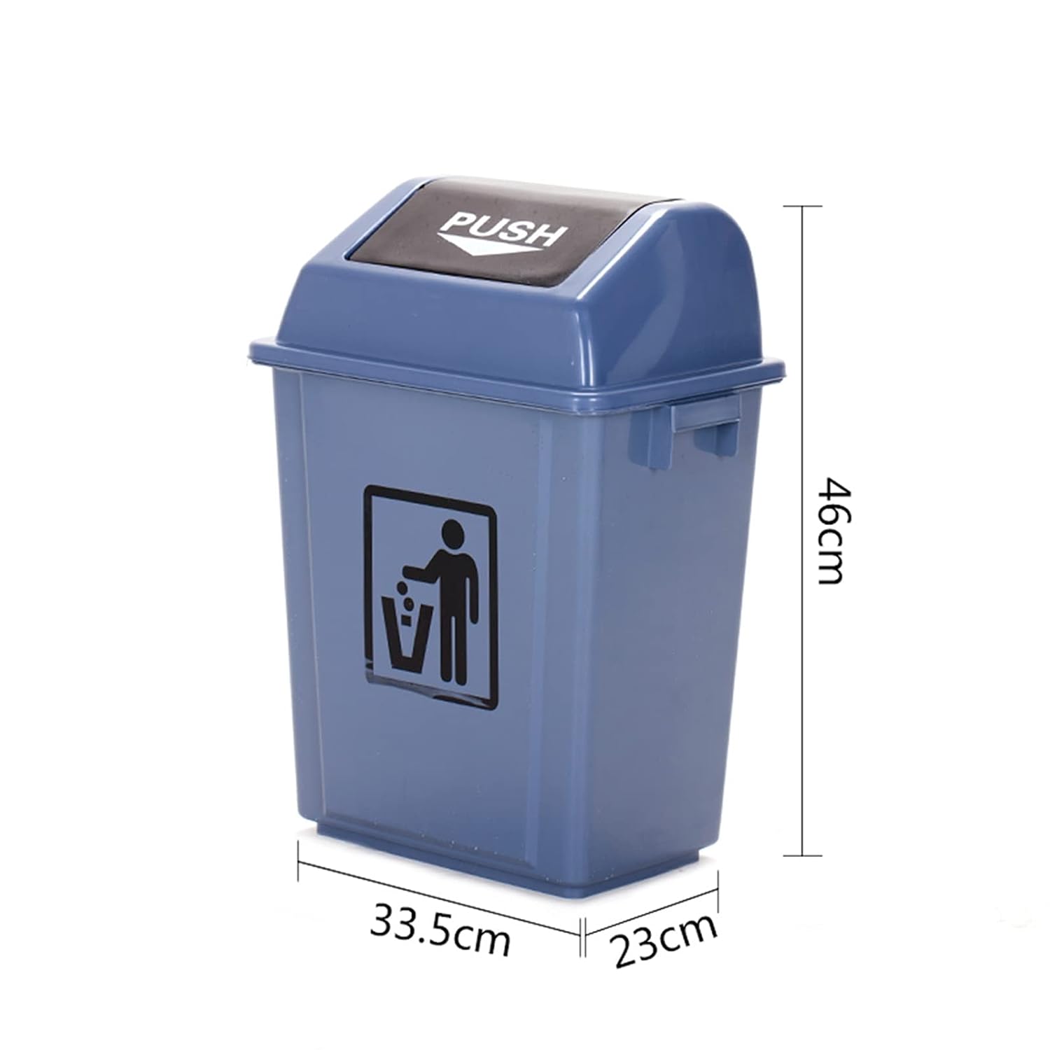 20L Push-to-Open Trash Bin – Large Plastic Garbage Can, Rocking Lid, PP Material, Home & Office Use