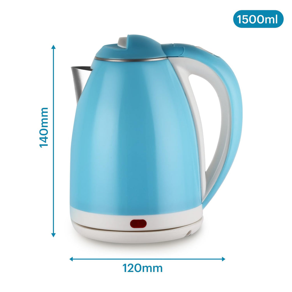 Quick Boil Pluto Kettle 1.5L – Stainless Steel, plastic surface-Electric Kettle with Auto Shut-Off & Dry Protection