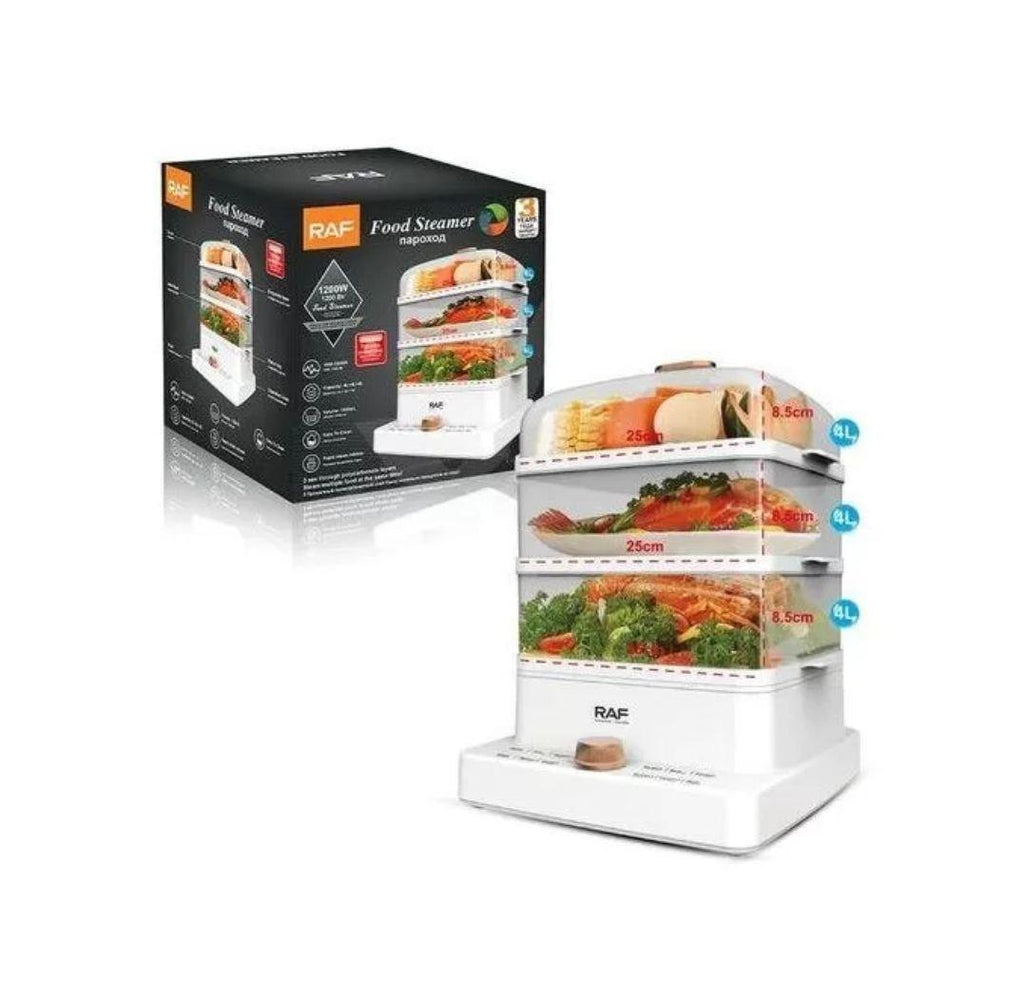RAF 3-Tier Electric Food Steamer – Healthy & Convenient Cooking - LIFE STORES UGANDA